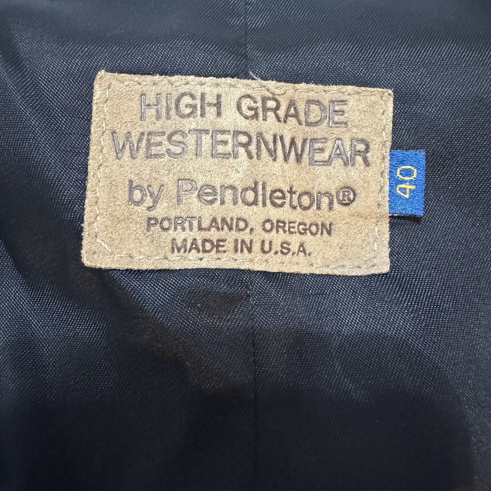 Vintage Pendleton Westernwear Vest Wool Southwest Aztec USA Mens 40 Black - Picture 2 of 5